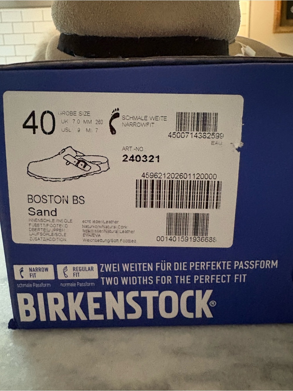 NIB* Birkenstock Women's Suede Clog Mule in Beige - Picture 2 of 4